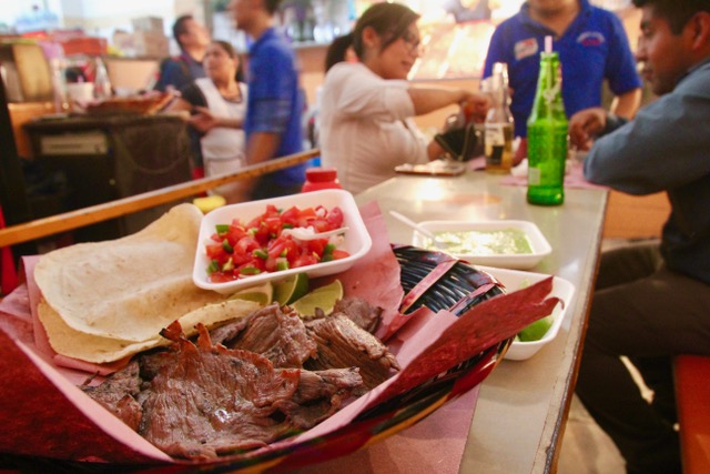 Oaxacan food: meat alley at Mercado 20 de Noviembre 
