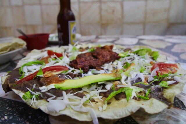 Oaxacan food: tlayudas